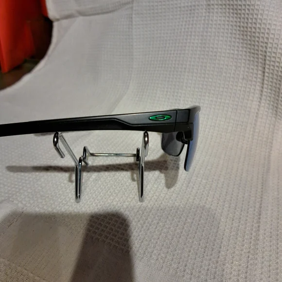 Oakley Men's Black Sunglasses with Blue-Green Mirrored Lenses - Picture 2 of 4